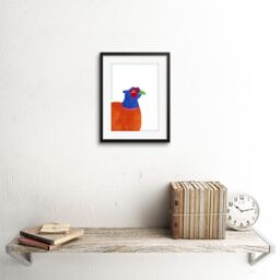 "Artery8 Wall Art Print Bright Pheasant Bird Framed 9X7 in Black - Size: W7"" x H9""" - thumbnail 2