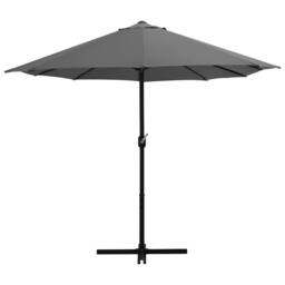 Berkfield Home Outdoor Parasol with Aluminium Pole 460x270 cm Anthracite in Dark Grey