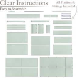 Christow Sage Double Wardrobe with Drawer 2 Door Bedroom Storage Furniture Cupboard in Light Green - thumbnail 6