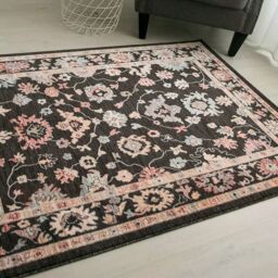 The Rug Shop UK Black Traditional Easy to clean Machine Made Abstract Area Rug - Size: 200 cm x 290 cm - thumbnail 1