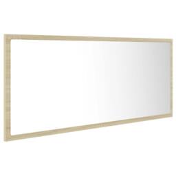 Berkfield Home LED Bathroom Mirror Sonoma Oak 100x8.5x37 cm Acrylic in Light Tan - thumbnail 6