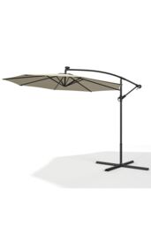 Living and Home Outdoor 32 LED Lighted Patio Umbrella with Crank Lift System with Base in Beige - thumbnail 5
