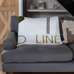 Benjamin Tate Design Art Deco Metro Line Blanket in Natural - Size: 120 cm x 150 cm - thumbnail 2