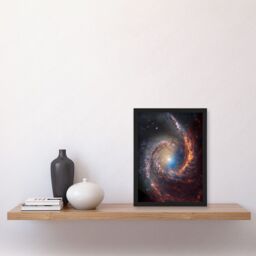 Artery8 NASA Hubble James Webb Telescope Spiral Galaxy NGC 1566 Framed Art A4 in Black - thumbnail 2
