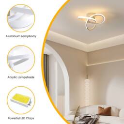 Pheashine White 24cm Clover LED Ceiling Light 22W 3000K 2500LM - thumbnail 3
