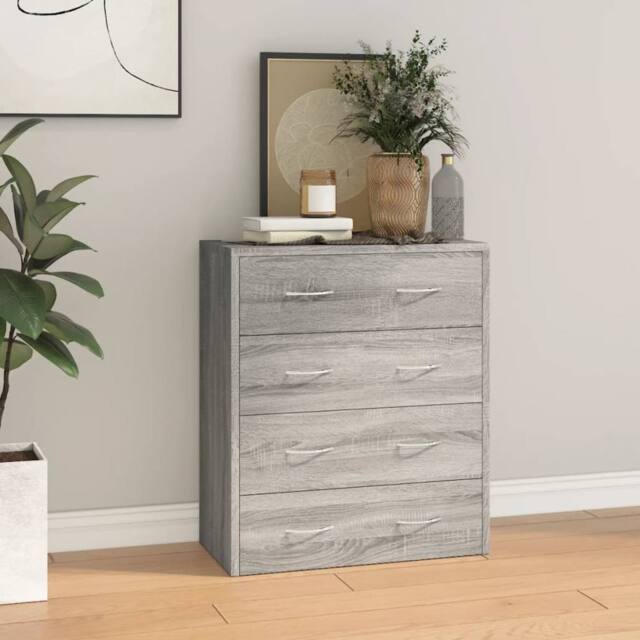 Berkfield Home Sideboard with 4 Drawers 60x30.5x71 cm Grey Sonoma - image 1