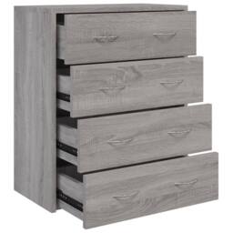 Berkfield Home Sideboard with 4 Drawers 60x30.5x71 cm Grey Sonoma - thumbnail 2