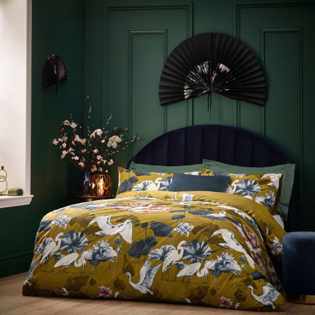 Wylder Tropics Kushiro Tropical Cotton Rich Duvet Cover Set in Olive - Size: Double - image 1