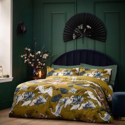 Wylder Tropics Kushiro Tropical Cotton Rich Duvet Cover Set in Olive - Size: Double - thumbnail 4