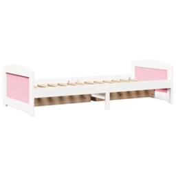 Berkfield Home Beautiful Day Bed with 2 Drawers without Mattress IRUN White&Pink in Pink - thumbnail 8