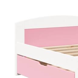 Berkfield Home Beautiful Day Bed with 2 Drawers without Mattress IRUN White&Pink in Pink - thumbnail 9