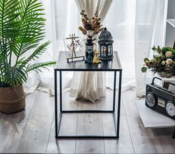 Nordlys Table Appoint End Table Industrial Square Furniture in Black - thumbnail 3