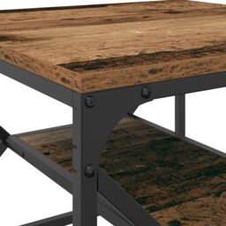Berkfield Home Coffee Table with Shelf - Rustic Wood Look, 51x50x40 cm, Made of Engineered Wood in Brown - Size: 51 x 50 x 40 cm - thumbnail 8