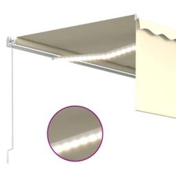 Berkfield Home Manual Retractable Awning with Blind&LED 4x3m Cream - thumbnail 5