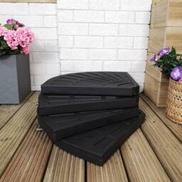 Samuel Alexander 4 Piece 14kg Black Hanging Banana Cantilever Garden Parasol Base Weights - thumbnail 2