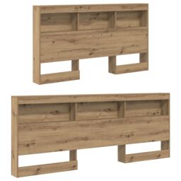 Berkfield Home Storage Headboard with Shelf Artisan oak 140 cm Engineered wood in Brown - thumbnail 4
