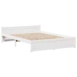 Berkfield Home Bed Frame with Headboard without Mattress White 140x190 cm - thumbnail 5