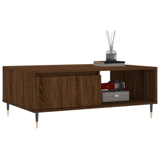Berkfield Home Decorative Coffee Table Brown Oak 90x60x35 cm Engineered Wood - Size: 90 x 60 x 35 cm - image 1