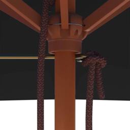 Berkfield Home Outdoor Parasol with Wooden Pole Black 150x200 cm - thumbnail 9