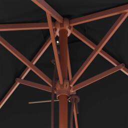 Berkfield Home Outdoor Parasol with Wooden Pole Black 150x200 cm - thumbnail 8