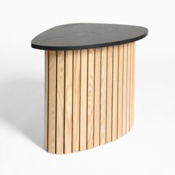 OHS Madison Ribbed Side Table Corner Bedroom Living Room Office Bedside in Black - thumbnail 3