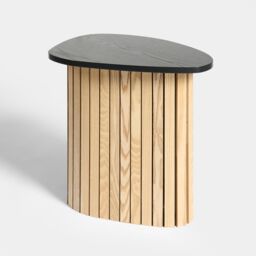 OHS Madison Ribbed Side Table Corner Bedroom Living Room Office Bedside in Black - thumbnail 4