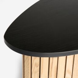 OHS Madison Ribbed Side Table Corner Bedroom Living Room Office Bedside in Black - thumbnail 5