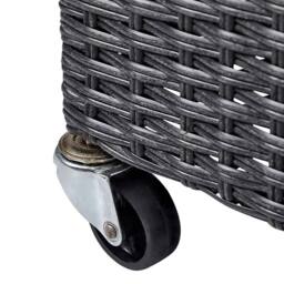 Wyld and Coco Wheeled Plant Pot Black PE Rattan - 3 Removable Inserts - thumbnail 8