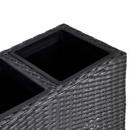 Wyld and Coco Wheeled Plant Pot Black PE Rattan - 3 Removable Inserts - thumbnail 7