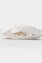 "Homescapes Premium Wool King Size Pillow with Quilted Case, 19 x 35"" in White" - thumbnail 4