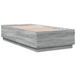 Berkfield Home Bed Frame with LED without Mattress Grey Sonoma 75x190 cm Small Single - thumbnail 3