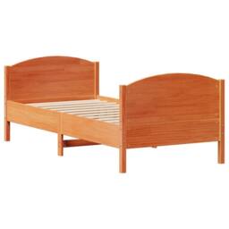 Berkfield Home Bed Frame without Mattress Wax Brown 75x190 cm Small Single Solid Wood Pine - thumbnail 5