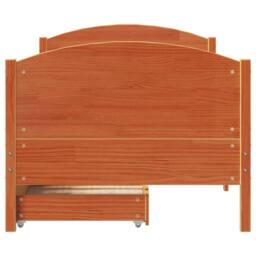 Berkfield Home Bed Frame without Mattress Wax Brown 75x190 cm Small Single Solid Wood Pine - thumbnail 4