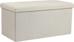 AKA Storage Ottoman Bench Chest with Lid Beige Linen - Size: Medium - thumbnail 3