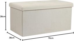 AKA Storage Ottoman Bench Chest with Lid Beige Linen - Size: Medium - thumbnail 2