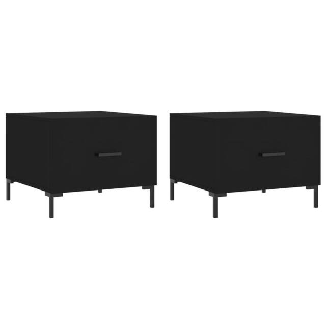 Berkfield Home Coffee Tables 2 pcs Black 50x50x40 cm Engineered Wood - Size: 50 x 50 x 40 cm - image 1