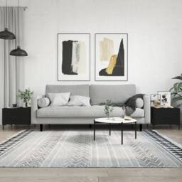 Berkfield Home Coffee Tables 2 pcs Black 50x50x40 cm Engineered Wood - Size: 50 x 50 x 40 cm - thumbnail 2