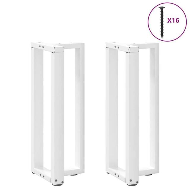 Berkfield Home Modern Console Table Legs T-Shaped¬†2 pcs White 25x28x(72-73) cm Steel - image 1
