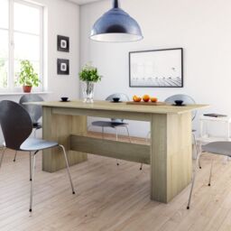 Berkfield Home Dining Table Sonoma Oak 180x90x76 cm Engineered Wood in Brown - Size: 180 x 90 x 76 cm - thumbnail 1