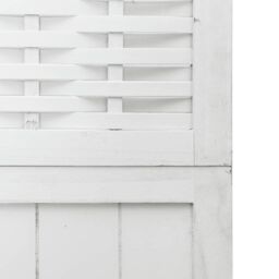 Berkfield Home Room Divider 4 Panels White Solid Wood Paulownia - thumbnail 6