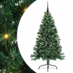 Berkfield Home Beautiful Artificial Pre-lit Christmas Tree Green 150 cm PVC - thumbnail 3