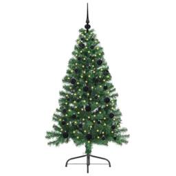 Berkfield Home Beautiful Artificial Pre-lit Christmas Tree Green 150 cm PVC - thumbnail 1