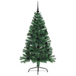 Berkfield Home Beautiful Artificial Pre-lit Christmas Tree Green 150 cm PVC - thumbnail 4