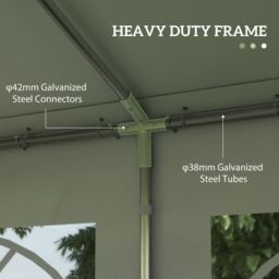 OUTSUNNY Garden Gazebo Marquee Party Wedding Tent Portable Carport Shelter Car Canopy in Off-White - thumbnail 4