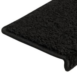 Berkfield Home Decorative Carpet Stair Treads 15 pcs 65x21x4 cm Black - Size: Medium - thumbnail 6