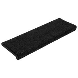 Berkfield Home Decorative Carpet Stair Treads 15 pcs 65x21x4 cm Black - Size: Medium - thumbnail 1