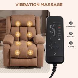 HOMCOM Power Lift Recliner Chair, Lift Chair w/ Massage & Remote in Brown - Size: Armchair - thumbnail 6