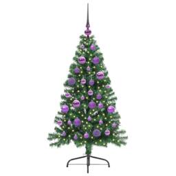 Berkfield Home Beautiful Artificial Pre-lit Christmas Tree Green 120 cm PVC - thumbnail 1