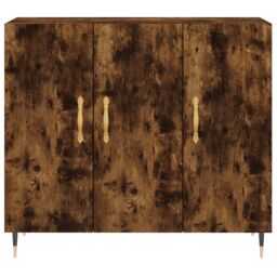 Berkfield Home Sideboard Smoked Oak 90x34x80 cm Engineered Wood in Brown - Size: 90 x 34 x 80 cm - thumbnail 6