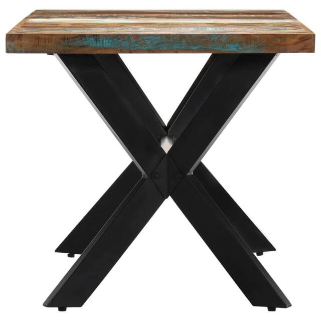 Berkfield Home Elegant Dining Table 140x70x75 cm Solid Reclaimed Wood - Size: 140 x 70 x 75 cm - image 1